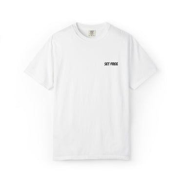 Faith Culture – Set Free Christian T-Shirt – White | Minimalist Freedom Tee