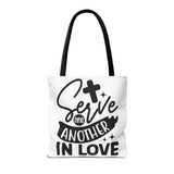 Faith Culture - Serve One Another in Love Christian Tote Bag - Galatians 5:13 Bible Verse