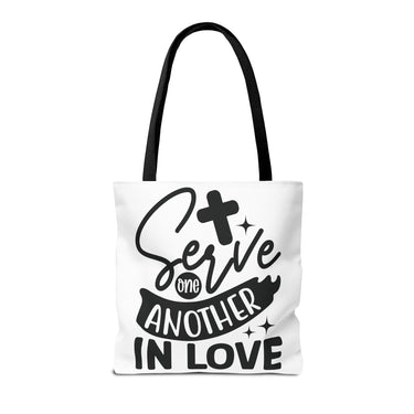 Faith Culture - Serve One Another in Love Christian Tote Bag - Galatians 5:13 Bible Verse
