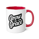 Faith Culture - Grow in Grace - Christian Accent Coffee Mug, 11oz Red 11oz