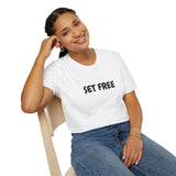 Faith Culture – Set Free Unisex T-Shirt – White | Bold Christian Statement Tee on Freedom in Christ White
