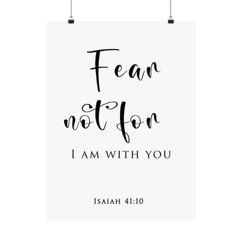 Faith Culture Fear Not Isaiah 41:10 Christian Matte Poster | Minimalist Scripture Wall Art Print