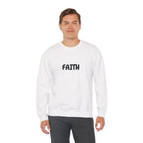 Faith Culture – Faith Unisex Crewneck Sweatshirt – White | Minimalist Christian Sweatshirt for Everyday Encouragement
