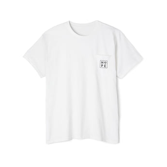 Faith Culture - HOPE - Christian Unisex Heavy Cotton Pocket Tee White