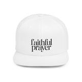 Faithful Prayer Flat Bill Snapback Cap - Stylish White Hat for Faith & Inspiration One size White