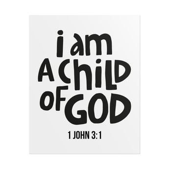 Faith Culture I Am a Child of God Wall Poster | 1 John 3:1 Christian Wall Art