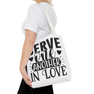 Faith Culture - Serve One Another in Love Christian Tote Bag - Galatians 5:13 Bible Verse