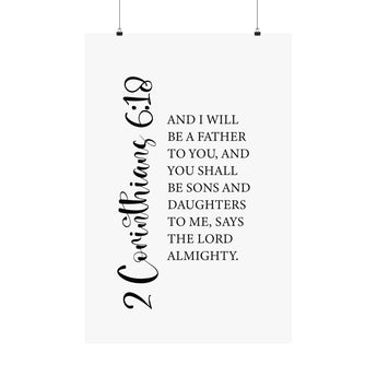 Faith Culture - Sons and Daughters Christian Poster 2 Corinthians 6:18 Scripture Wall Art 24″ x 36″ Matte