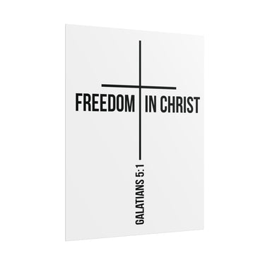 Freedom in Christ Christian Poster | Galatians 5:1 Scripture Wall Art