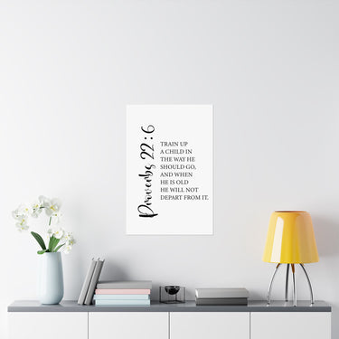 Faith Culture - Train Up a Child Christian Poster Proverbs 22:6 Scripture Wall Art