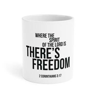 Where the Spirit Is There’s Freedom Christian Mug | 2 Corinthians 3:17 Scripture Gift 20oz White