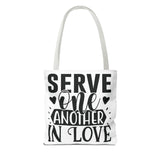 Faith Culture - Serve One Another in Love Christian Tote Bag - Galatians 5:13 Bible Verse