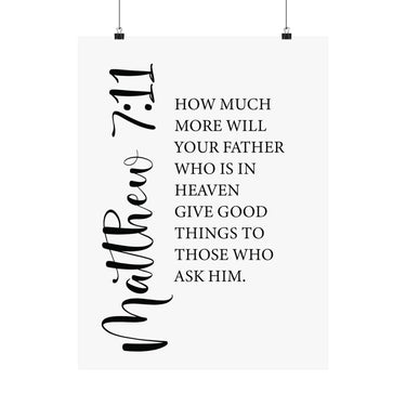 Faith Culture - Matthew 7:11 Christian Poster God Gives Good Things Scripture Wall Art 18″ x 24″ Matte