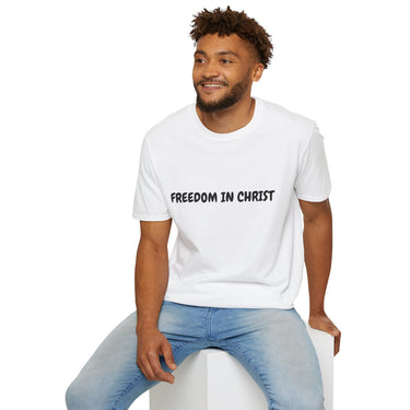 Faith Culture – Freedom in Christ Unisex T-Shirt – White | Christian Identity Tee Inspired by Galatians 5:1