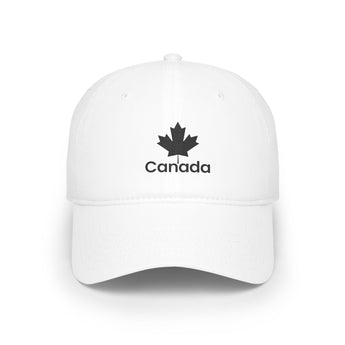 Faith Culture - Black Maple & Canada Text Low Profile Baseball Cap White One size