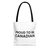 Faith Culture – Proud to Be Canadian Tote Bag | Bold Statement Carryall for Everyday Patriotism 13" × 13'' Black