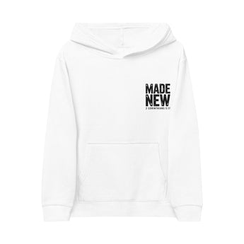 Kids 'Made New' Embroidered Fleece Hoodie — Soft Youth Pullover