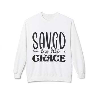 Faith Culture - Saved By His Grace Christian Sweatshirt White