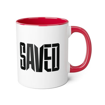 Faith Culture - SAVED - Christian Accent Coffee Mug, 11oz Red 11oz