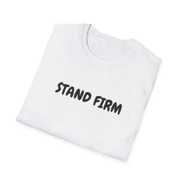 Faith Culture – Stand Firm Unisex T-Shirt – White | Christian Encouragement Tee Inspired by 1 Corinthians 16:13