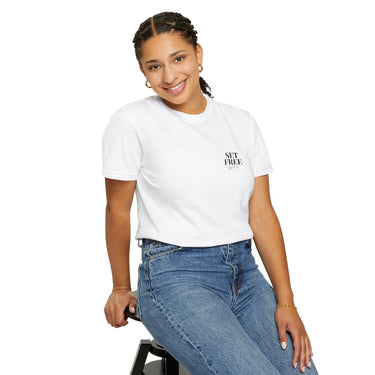 Faith Culture – Set Free Christian T-Shirt – White | Inspired by John 8:36