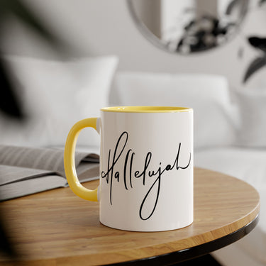 Faith Culture - Hallelujah - Christian Accent Coffee Mug, 11oz Yellow 11oz