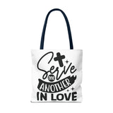 Faith Culture - Serve One Another in Love Christian Tote Bag - Galatians 5:13 Bible Verse