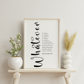 Virtuous Reflections - Philippians 4:8 - Christian Wall Art