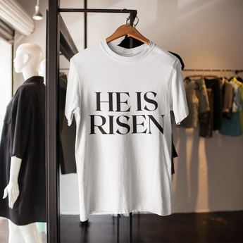 He Is Risen Minimal Christian Resurrection Tee