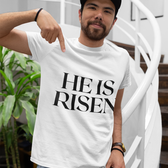 He Is Risen Minimal Christian Resurrection Tee