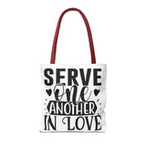 Faith Culture - Serve One Another in Love Christian Tote Bag - Galatians 5:13 Bible Verse