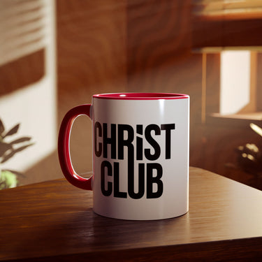Faith Culture - Christ Club - Christian Accent Coffee Mug, 11oz Red 11oz