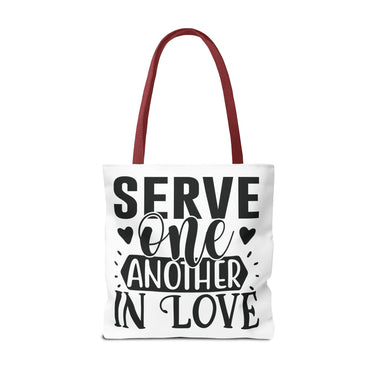 Faith Culture - Serve One Another in Love Christian Tote Bag - Galatians 5:13 Bible Verse