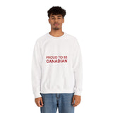 Faith Culture – Proud to Be Canadian Crewneck Sweatshirt – White | Classic Patriotic Statement Pullover