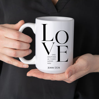 Faith Culture - Love One Another John 13:34 - Christian Ceramic Mug 11oz