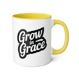 Faith Culture - Grow in Grace - Christian Accent Coffee Mug, 11oz Yellow 11oz