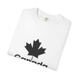 Faith Culture - Black Maple Leaf Canada Unisex T-Shirt – White | Minimalist Patriotic Tee