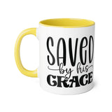 Faith Culture - Saved by His Grace - Christian Accent Coffee Mug, 11oz