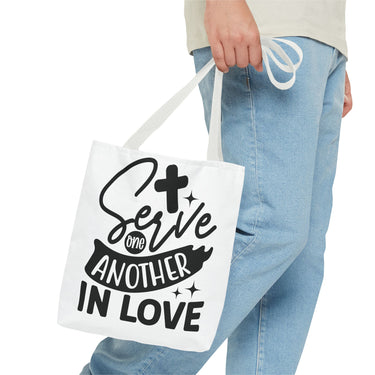Faith Culture - Serve One Another in Love Christian Tote Bag - Galatians 5:13 Bible Verse