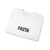 Faith Culture – Faith Unisex Crewneck Sweatshirt – White | Minimalist Christian Sweatshirt for Everyday Encouragement