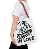 Faith Culture - Serve One Another in Love Christian Tote Bag - Galatians 5:13 Bible Verse