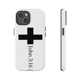 John 3:16 Christian Tough Phone Case iPhone 15 Glossy