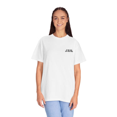 Faith Culture – If the Son Sets You Free Christian T-Shirt – White | John 8:36 Scripture Tee