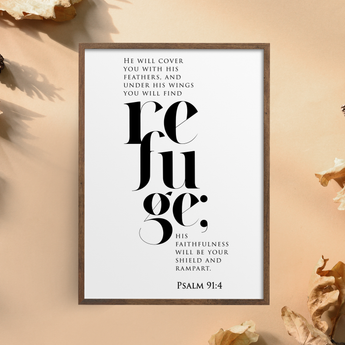 Sheltered Wings - Psalm 91:4 - Christian Wall Art
