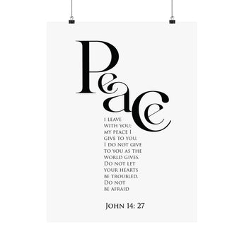 Faith Culture Peace I Leave With You John 14:27 Christian Matte Poster | Minimal Typography Scripture Wall Art
