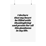 Faith Culture – Thanksgiving Declaration Wall Art Matte Poster – Christian Gratitude Home Decor