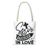 Faith Culture - Serve One Another in Love Christian Tote Bag - Galatians 5:13 Bible Verse