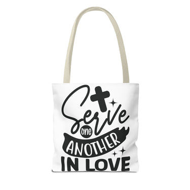Faith Culture - Serve One Another in Love Christian Tote Bag - Galatians 5:13 Bible Verse