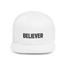 Faith Culture - Believer - Christian Snapback Hat, Flat Bill Cap for Men and Women One size White