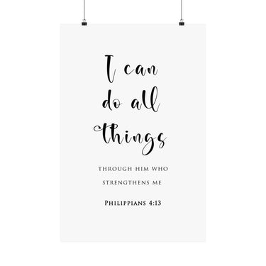 Faith Culture I Can Do All Things Philippians 4:13 Christian Matte Poster | Scripture Motivation Print